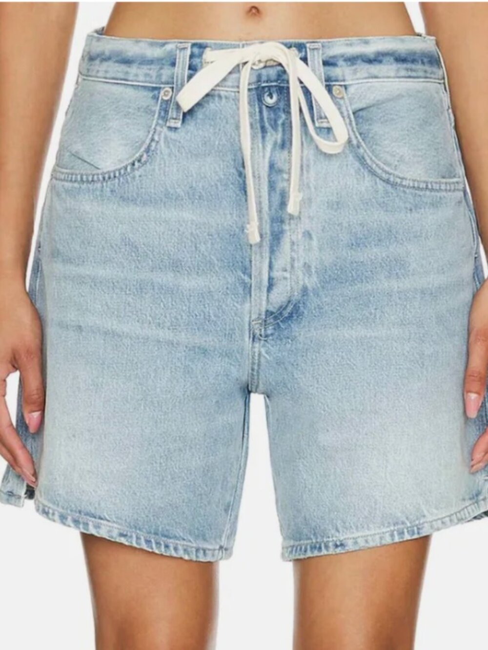 Citizens of Humanity High Rise Drawstring Denim Shorts Light Wash Like New 27